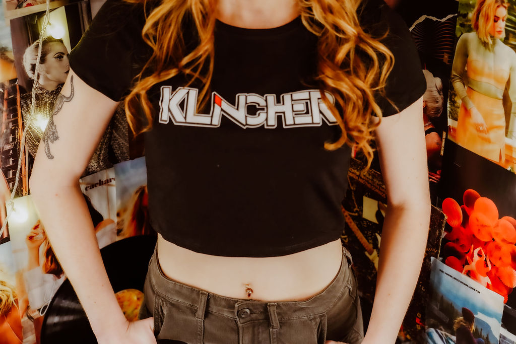 Black Crop Top T-Shirt with Klincher Logo - Image 4