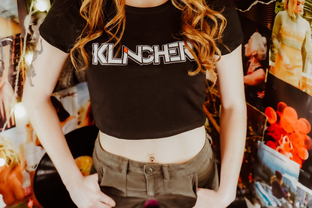 Black Crop Top T-Shirt with Klincher Logo - Image 5