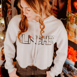 White Klincher Crop top hoodie