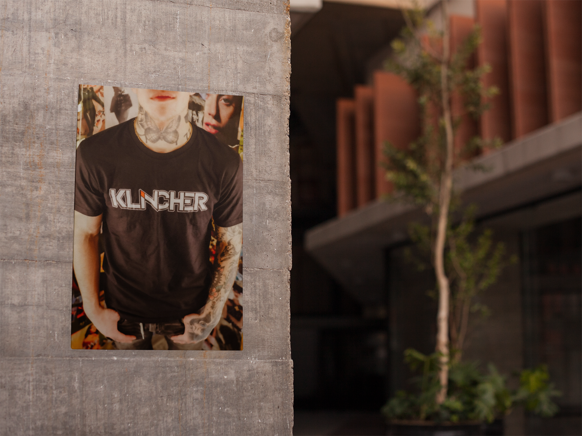 poster-on-a-concrete-wall with Jackson Klincher Drummer